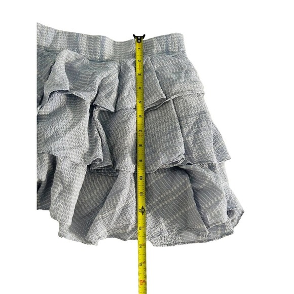 Derek Lam 10 Crosby | Women's Gray Elastic Waist Mini Ruffle Skirt Size 0 - Picture 7 of 9